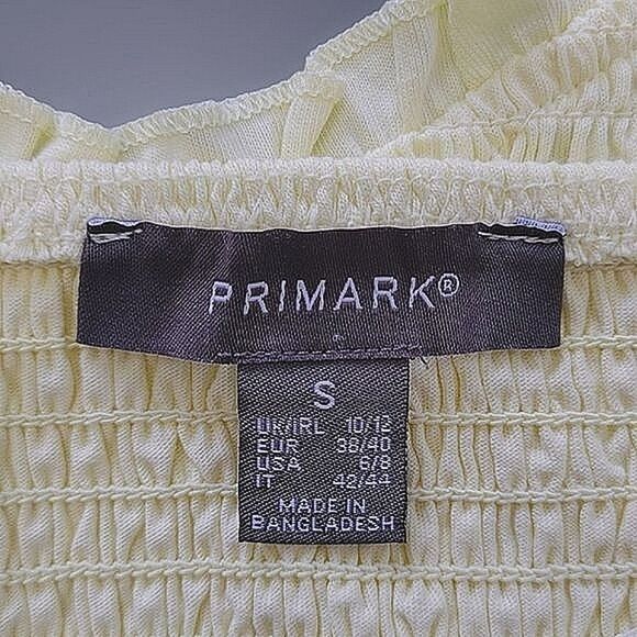 NWOT Primark yellow shirred ruffle trim crop tank - Picture 6 of 11